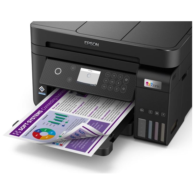Epson C11CJ61402 EcoTank ET-3850 Stampante Multifunzione Inkjet A4 Stampa Copia Scansione Wi-Fi Ethernet ADF Fronte Retro colore Nero
