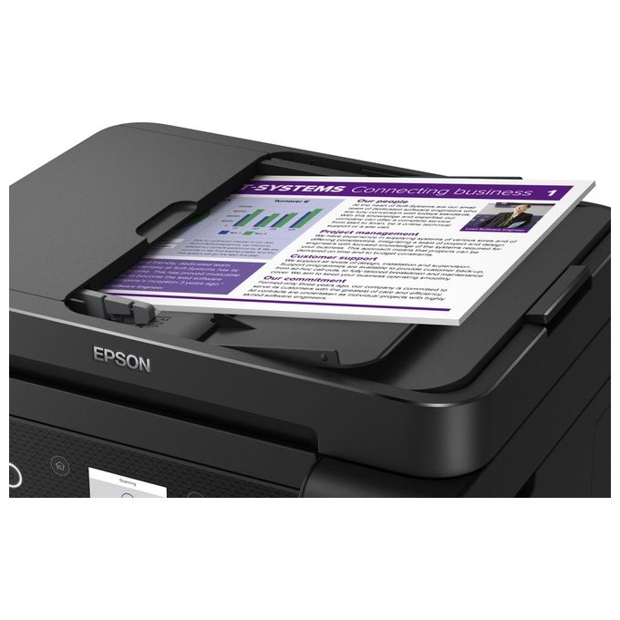 Epson C11CJ61402 EcoTank ET-3850 Stampante Multifunzione Inkjet A4 Stampa Copia Scansione Wi-Fi Ethernet ADF Fronte Retro colore Nero