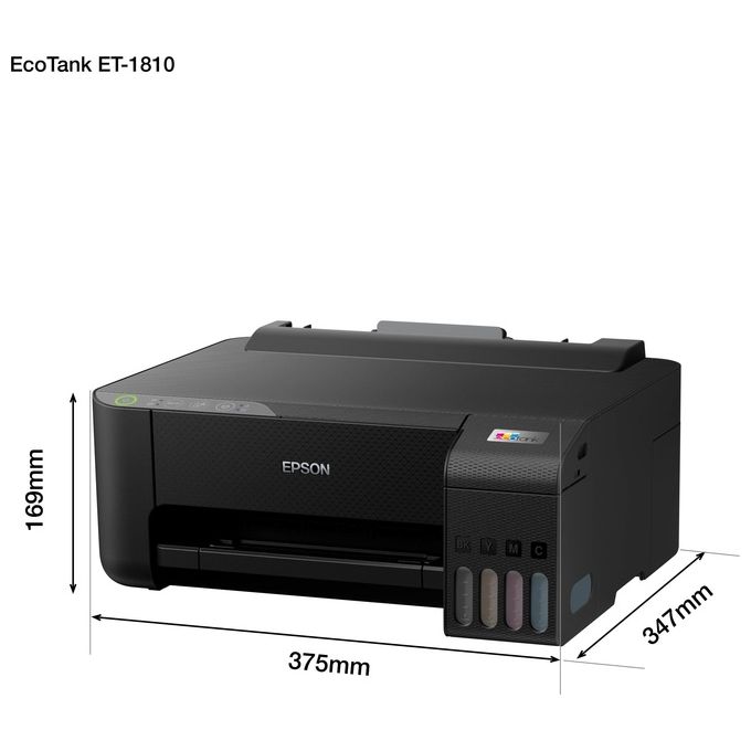 Epson C11CJ71401 EcoTank ET-1810 Stampante Multifunzione Inkjet A4 Wi-Fi Wi-Fi Direct Serbatoi Alta Capacita' colore Nero