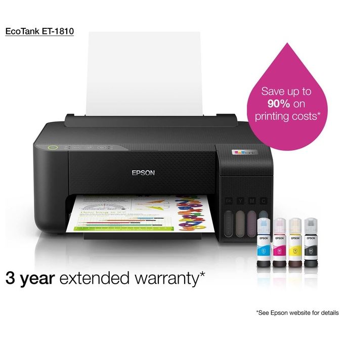 Epson C11CJ71401 EcoTank ET-1810 Stampante Multifunzione Inkjet A4 Wi-Fi Wi-Fi Direct Serbatoi Alta Capacita' colore Nero