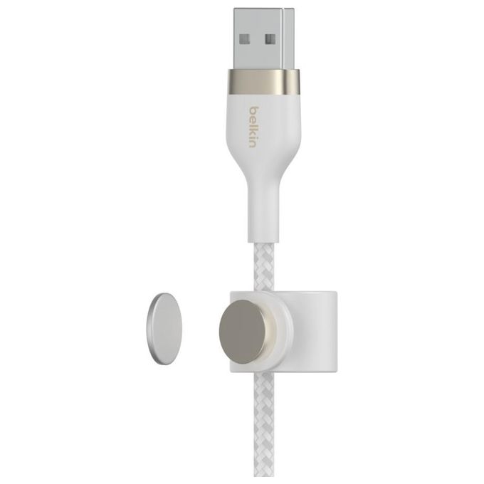 Belkin CAA010BT3MWH Cavo USB A a Lightning 3 m con Rivestimento in Silicone Intrecciato colore Bianco