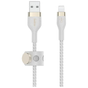 Belkin CAA010BT3MWH Cavo USB A a Lightning 3 m con Rivestimento in Silicone Intrecciato colore Bianco