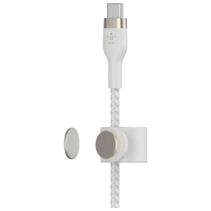 Belkin CAA011BT1MWH Cavo USB-C a Lightning in Silicone con Doppia Intrecciatura 1 m colore Bianco
