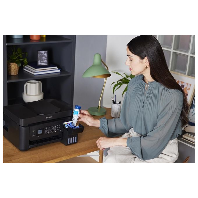 Epson ET-4800 EcoTank Stampante Multifunzione Inkjet A4 Stampa Copia Scansione Fax ADF Wi-Fi Ethernet AirPrint colore Nero