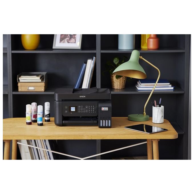 Epson ET-4800 EcoTank Stampante Multifunzione Inkjet A4 Stampa Copia Scansione Fax ADF Wi-Fi Ethernet AirPrint colore Nero