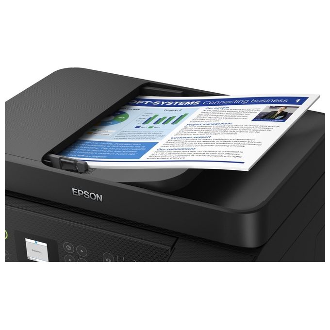 Epson ET-4800 EcoTank Stampante Multifunzione Inkjet A4 Stampa Copia Scansione Fax ADF Wi-Fi Ethernet AirPrint colore Nero