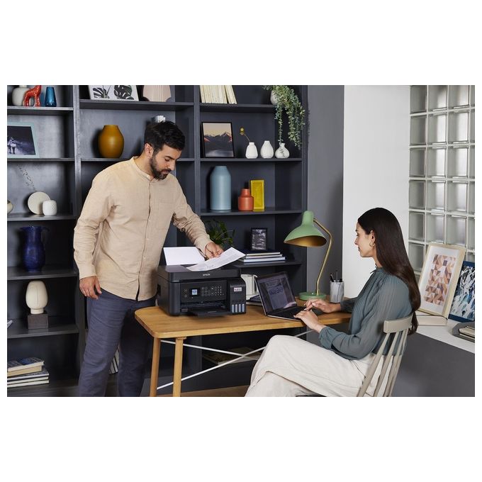 Epson ET-4800 EcoTank Stampante Multifunzione Inkjet A4 Stampa Copia Scansione Fax ADF Wi-Fi Ethernet AirPrint colore Nero