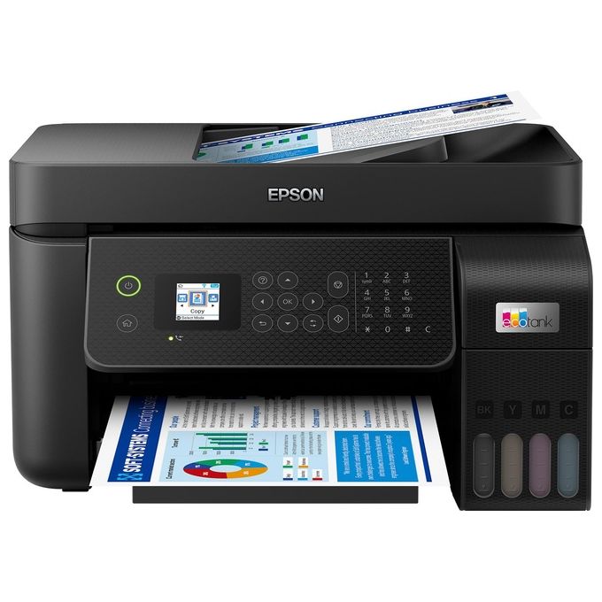 Epson ET-4800 EcoTank Stampante Multifunzione Inkjet A4 Stampa Copia Scansione Fax ADF Wi-Fi Ethernet AirPrint colore Nero