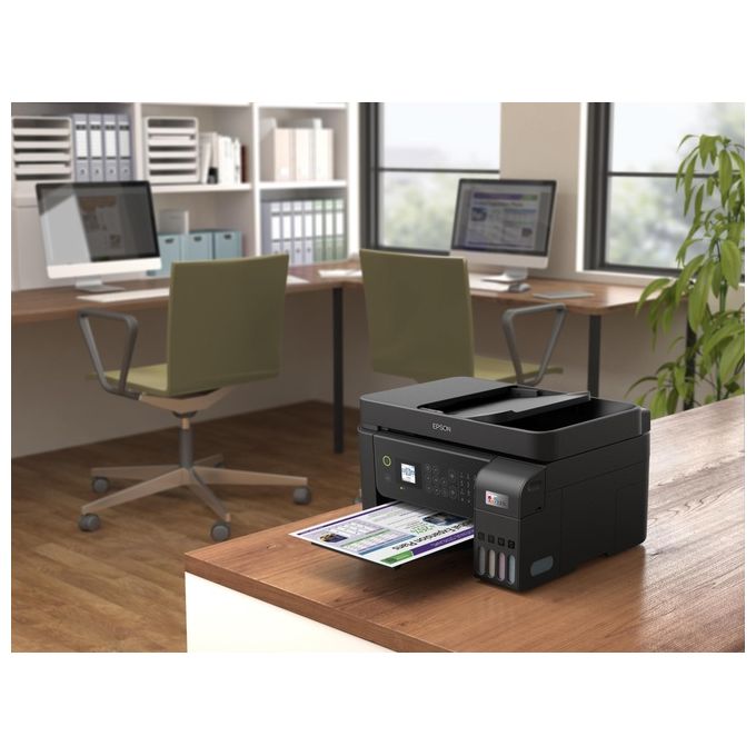Epson ET-4800 EcoTank Stampante Multifunzione Inkjet A4 Stampa Copia Scansione Fax ADF Wi-Fi Ethernet AirPrint colore Nero