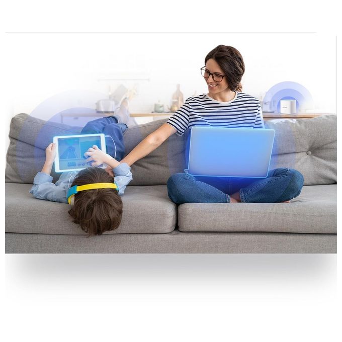 D-Link M15-3 Eagle Pro AI Sistema Mesh Wi-Fi 6 AX1500 Dual Band 2.4 GHz 5 GHz MU-MIMO OFDMA WPA3 copertura 500 m² 3 pack colore Bianco
