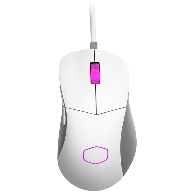 Cooler Master MM730 Mouse Gaming Ottico 16000 DPI Switch Ottici RGB 48g cavo Ultraweave colore Bianco