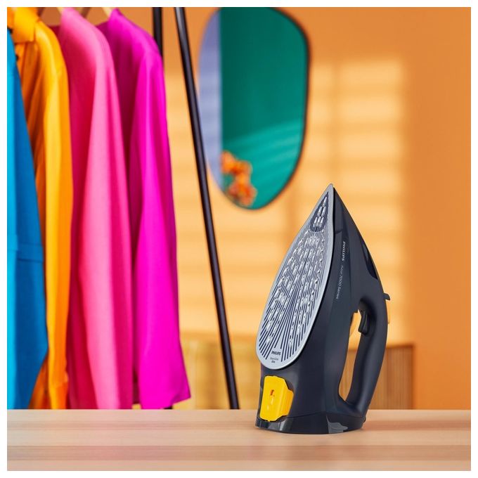 Philips DST7060-20 Serie 7000 Ferro a vapore 3000 W piastra SteamGlide Elite vapore 55 g-min raffica 250 g-min colore Blu Giallo