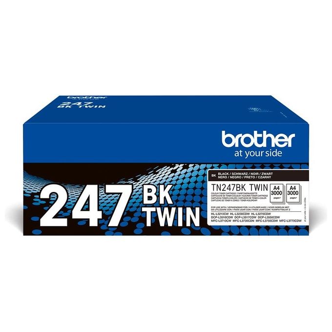 Brother TN-247BKTWIN Cartuccia Toner Originale 2 Pezzi Resa 3000 Pagine colore Nero