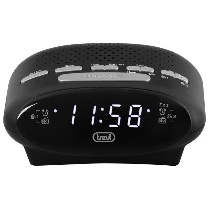 Trevi RC821D Radiosveglia Digitale FM Display LED Snooze Sleep 10 canali memorizzabili colore Nero