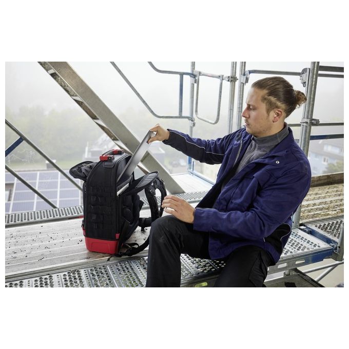 Wiha 45529 Zaino porta attrezzi 43 pezzi con scomparto laptop e sistema Molle colore Nero