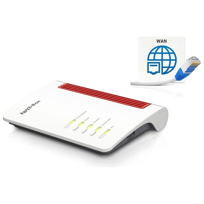 FRITZ! 20003067 Fritz!Box 4050 Router Wi-Fi 6 Dual Band 2.4 GHz 5 GHz fino a 3000 Mbit-s Mesh VPN VoIP DECT colore Bianco