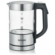 Severin WK 3458 Mini Bollitore Elettrico Digitale in Vetro 0,5 L 1100 W Termostato Regolabile Mantieni Caldo colore Nero Trasparente