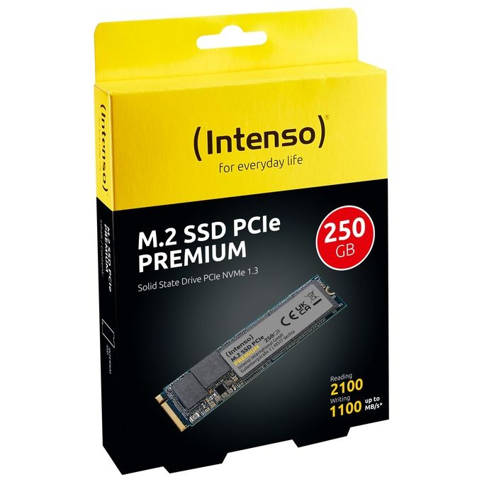 Intenso 3835440 Premium SSD Interno M.2 NVMe PCIe 3.0 x4 250 GB Velocita' Lettura 2100 MB-s Scrittura 1100 MB-s