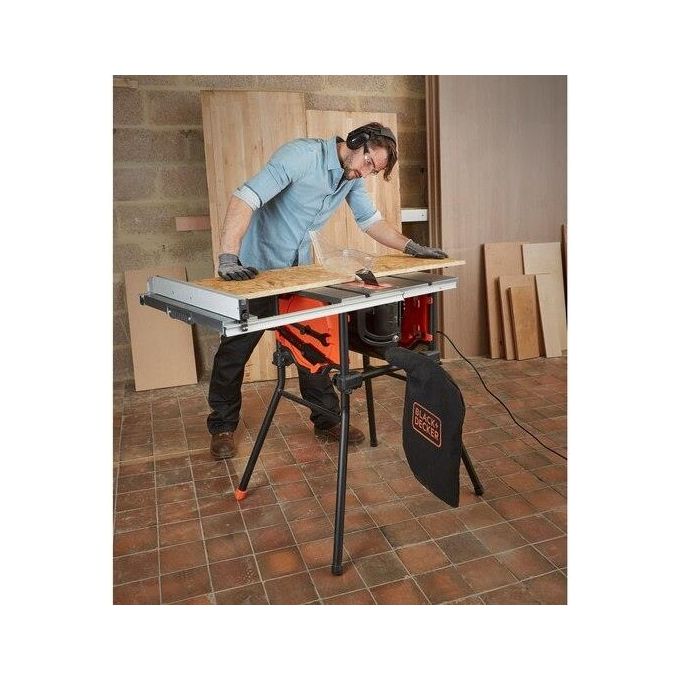Black+Decker BES720-QS Sega a banco 1800W lama 254 mm 5200 giri-min profondita' taglio 80 mm gambe supporto colore Nero