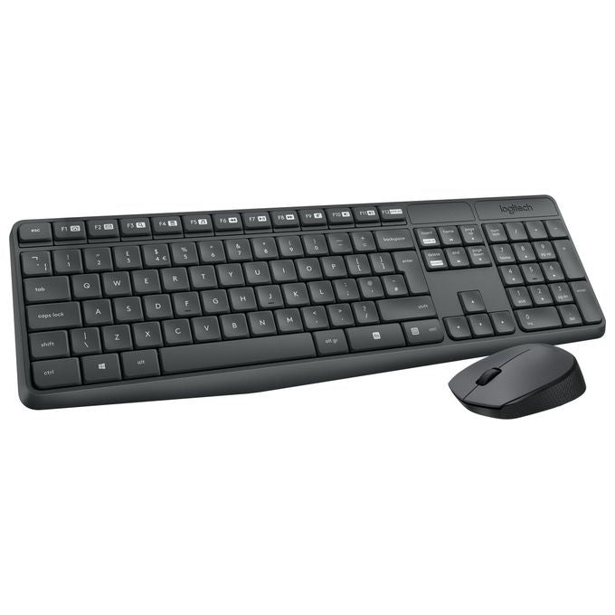 Logitech 920-007905 MK235 Kit Tastiera e Mouse Wireless QWERTZ Layout Tedesco colore Grigio