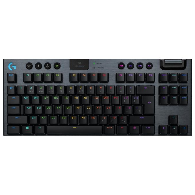 Logitech G 920-010587 G915 TKL Tastiera Gaming Wireless RF + Bluetooth Italiano Tenkeyless Switch Meccanici Logitech GL Tactile Retroilluminazione LED RGB Altezza Regolabile colore Carbonio