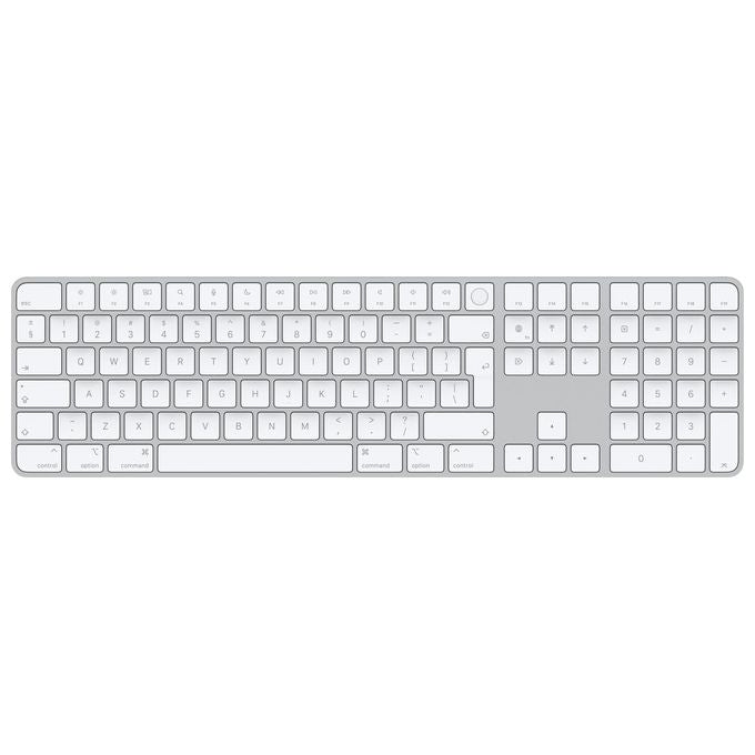 Apple MK2C3Z-A Magic Keyboard con Touch ID e Tastierino Numerico Bluetooth USB-C Bianco colore Bianco