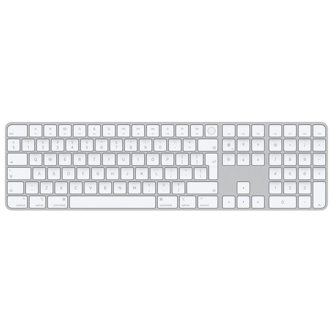 Apple MK2C3Z-A Magic Keyboard con Touch ID e Tastierino Numerico Bluetooth USB-C Bianco colore Bianco