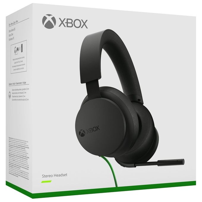Microsoft, Cuffie Gaming Stereo Cablate Xbox, Nero, Padiglioni Ampi e Morbidi