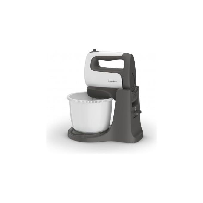 Moulinex HM4641 Prep'Mix Sbattitore Elettrico 500W 5 Velocita' Turbo Ciotola Auto-Rotante 2.5 L Fruste e Ganci in Acciaio Inox colore Bianco