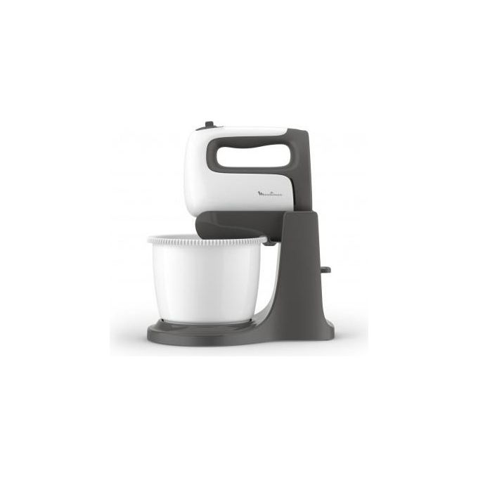 Moulinex HM4641 Prep'Mix Sbattitore Elettrico 500W 5 Velocita' Turbo Ciotola Auto-Rotante 2.5 L Fruste e Ganci in Acciaio Inox colore Bianco