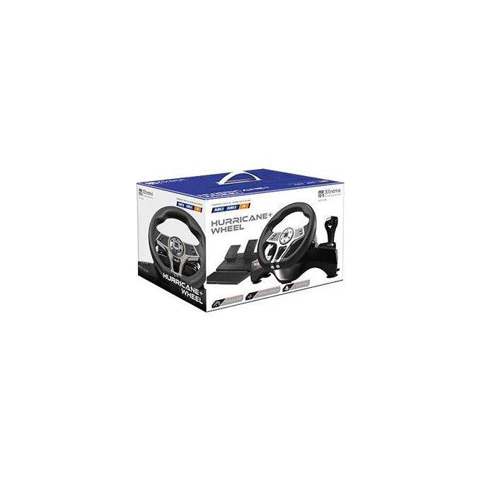 Xtreme Videogames 90428 Hurricane Volante con Pedaliera PS4 PS3 PC 270° Vibrazione Plug and Play colore Nero
