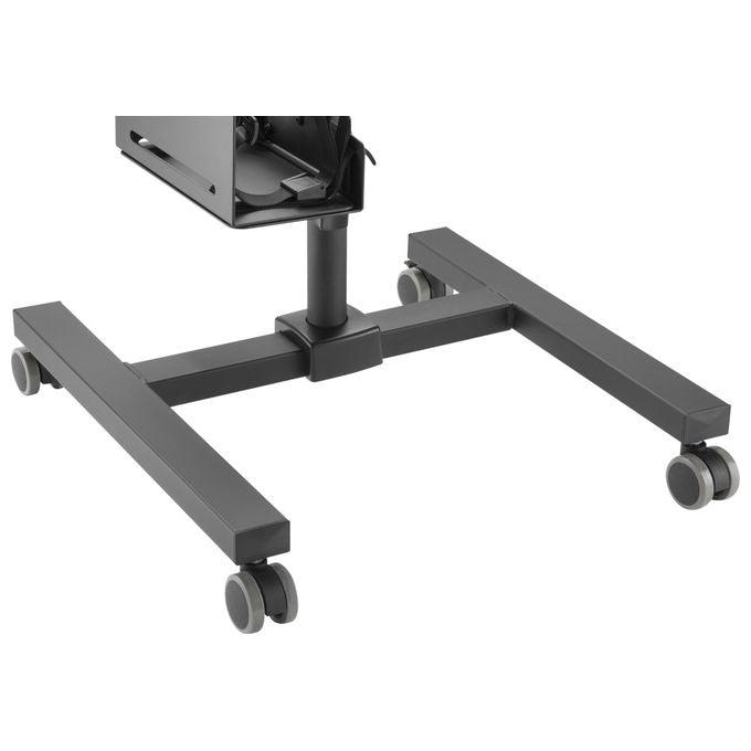 Equip 650171 Workstation Mobile per Monitor 17''-32'' con Vassoio Tastiera e Ruote Bloccabili colore Nero