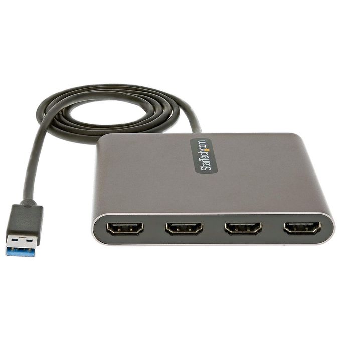 StarTech USB32HD4 Adattatore USB 3.0 a 4 Porte HDMI 1920x1080 1080p 60Hz Bus Powered Cavo 1m colore Grigio