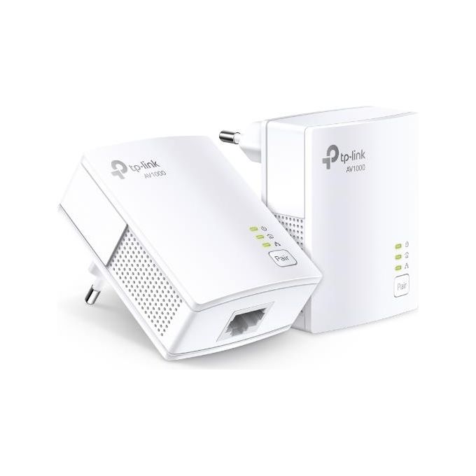 TP-Link TL-PA7019 KIT Powerline AV1000 1000 Mbit-s 2 Adattatori Gigabit Ethernet HomePlug AV2 colore Bianco