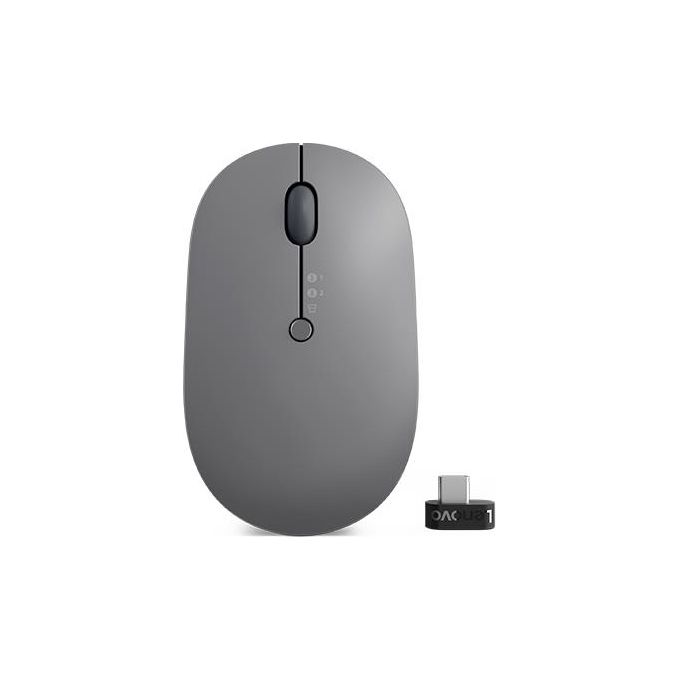 Lenovo GY51C21211 Go Wireless Multi Device Mouse Ambidestro RF Wireless Bluetooth USB Type-A Ottico 2400 DPI USB Type-C Ricaricabile colore Grigio
