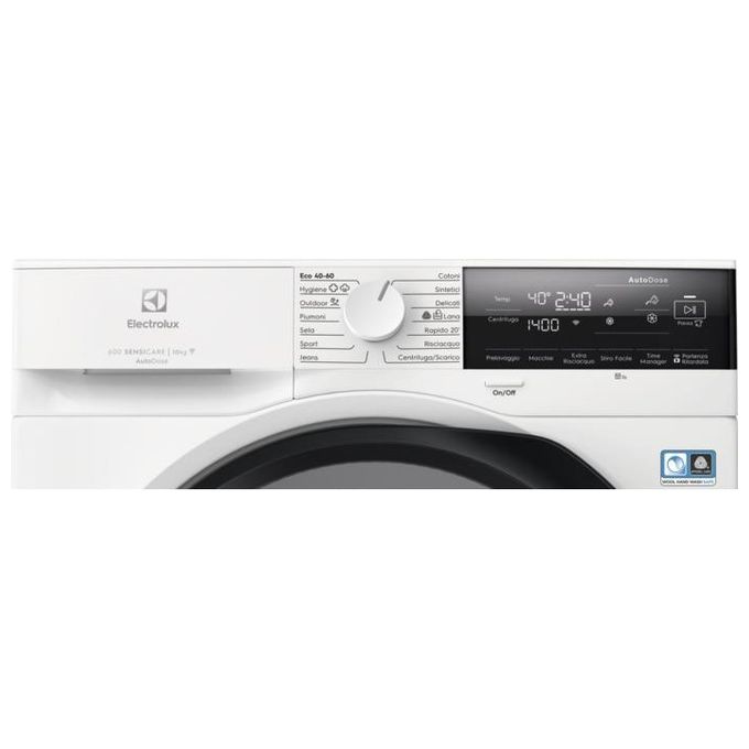 Electrolux EW6F310G Serie 600 - Lavatrice a carica frontale 10 kg, 1351 rpm, Classe A, SensiCare, Hygiene Steam, Time Manager, (84,7x59,7x63,6 cm), Bianco