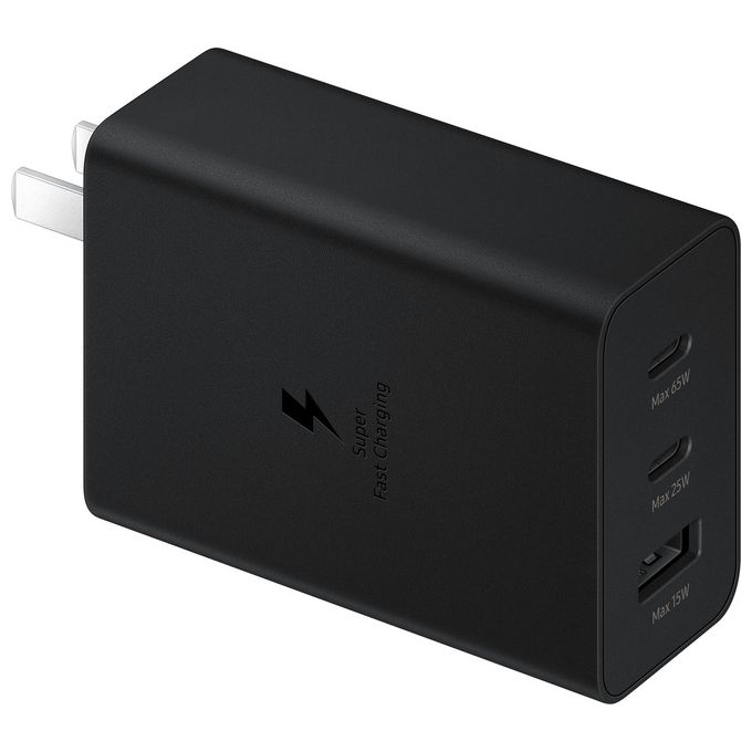 Samsung EP-T6530 Caricabatterie 65W Super Fast Charging 3 Porte 2 USB-C 1 USB-A colore Nero