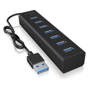 ICY BOX IB-HUB1700-U3 Hub USB 7 porte USB 3.2 Gen 1 Tipo A 5000 Mbit-s Alloggiamento in Alluminio colore Nero