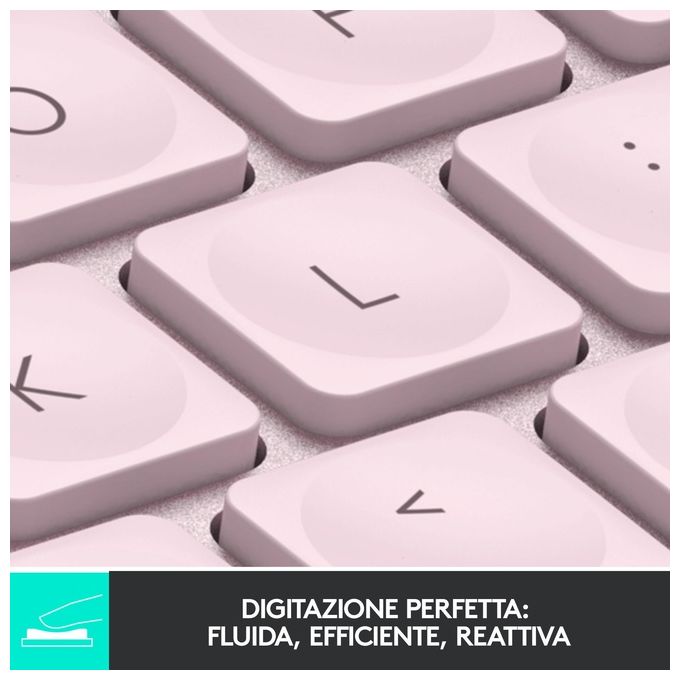 Logitech 920-010812 MX Keys Mini Tastiera Illuminata Wireless Retroilluminata Bluetooth Multi dispositivo colore Rosa