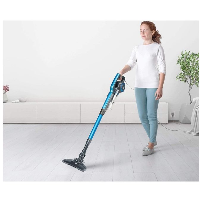 BLACK+DECKER BXVMS600E Scopa Elettrica 3 in 1 Ciclonica Senza Sacchetto 0,8 L 600 W filtro EPA colore Nero Blu