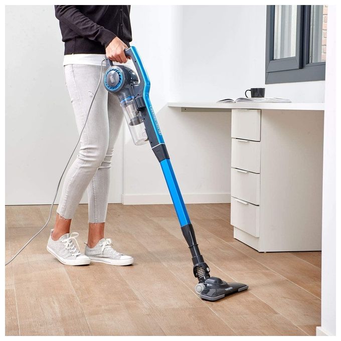 BLACK+DECKER BXVMS600E Scopa Elettrica 3 in 1 Ciclonica Senza Sacchetto 0,8 L 600 W filtro EPA colore Nero Blu