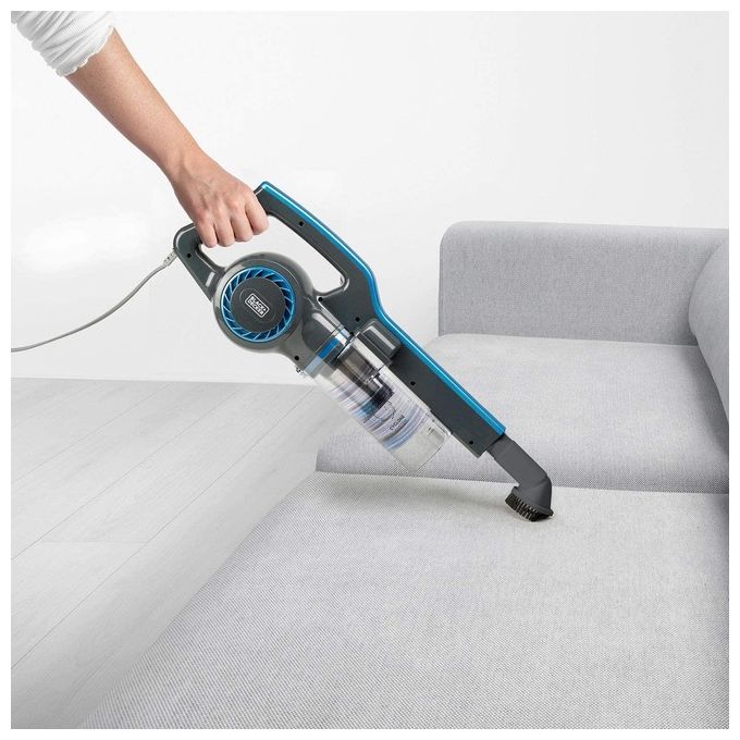 BLACK+DECKER BXVMS600E Scopa Elettrica 3 in 1 Ciclonica Senza Sacchetto 0,8 L 600 W filtro EPA colore Nero Blu