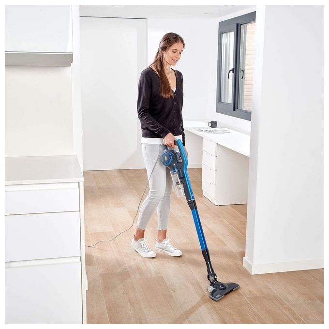 BLACK+DECKER BXVMS600E Scopa Elettrica 3 in 1 Ciclonica Senza Sacchetto 0,8 L 600 W filtro EPA colore Nero Blu