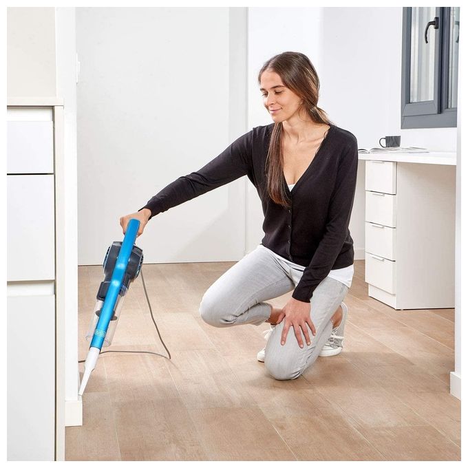 BLACK+DECKER BXVMS600E Scopa Elettrica 3 in 1 Ciclonica Senza Sacchetto 0,8 L 600 W filtro EPA colore Nero Blu