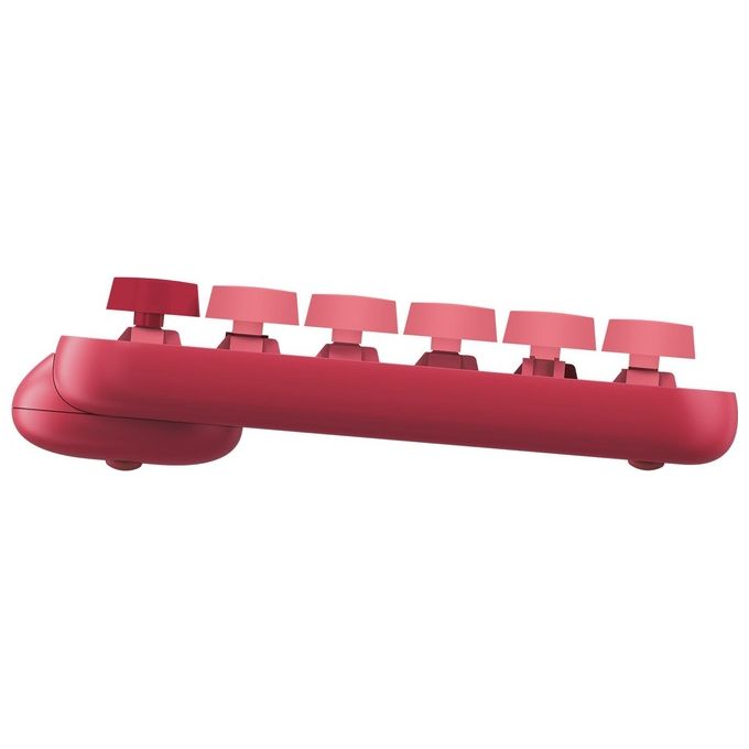 Logitech 920-010727 POP Keys Tastiera Meccanica Wireless Bluetooth QWERTY Italiano Multi-dispositivo 3 canali colore Borgogna Rosa