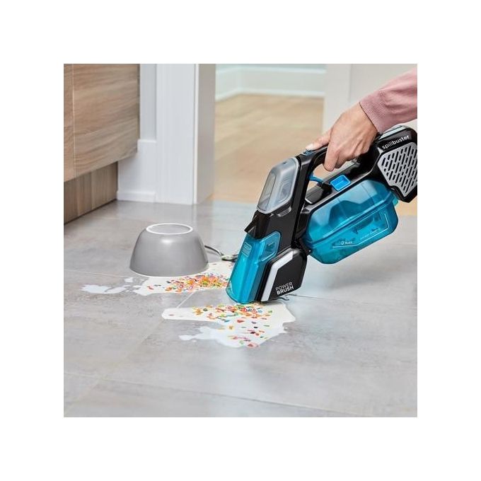 Black+decker BHSB320JP Spillbuster Aspirapolvere Portatile Senza Sacco Secco e Umido 0.25 L 12V 2Ah autonomia 15 min spazzola motorizzata colore Nero