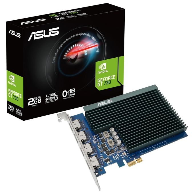 Asus GT730-4H-SL-2GD5 Scheda Grafica GeForce GT 730 2 GB GDDR5 PCIe x1 4x HDMI Single Slot Raffreddamento Passivo colore Nero