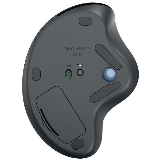 Logitech ERGO M575S Mouse Trackball Wireless Ergonomico Bluetooth 2000 DPI 5 Tasti Clic Silenzioso colore Grafite