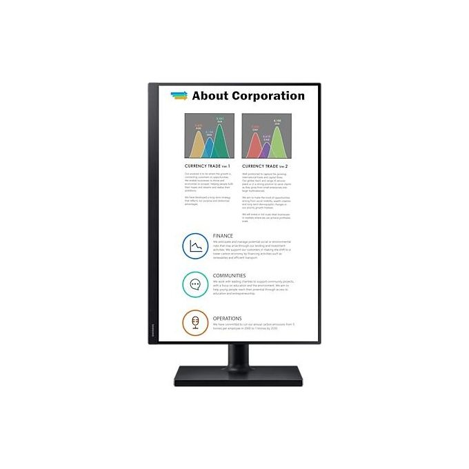 Samsung LF24T450GYUXEN F24T450GYU Monitor 24'' IPS WUXGA 1920x1200 75 Hz 5 ms Hub USB Pivot colore Nero