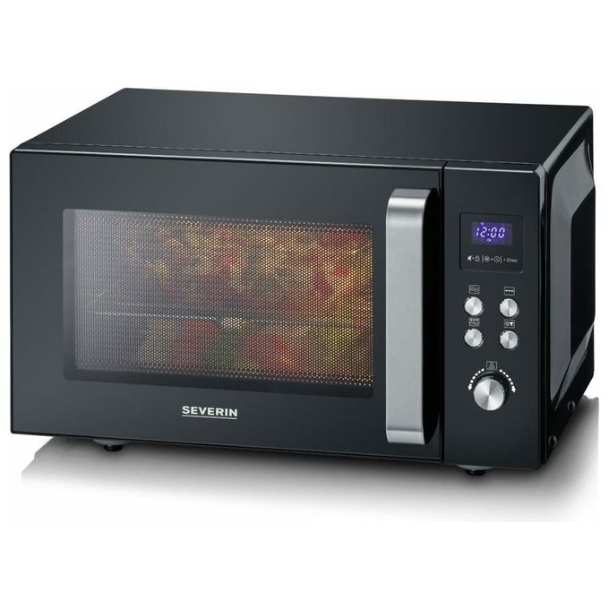 Severin MW 7763 Forno a microonde con Grill 25 L 900 W Grill 1000 W 10 Livelli di Potenza Fondo in Ceramica colore Nero